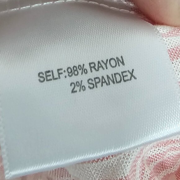 Jane + Delancey Pink White Striped Roll Tab Hi-low Blouse Beach Summer M - Picture 11 of 13